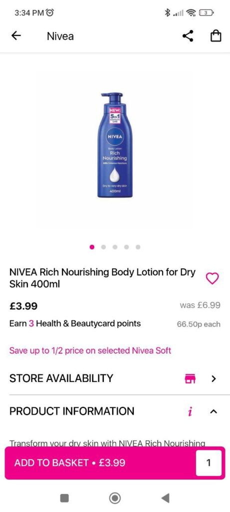 Superdrug Product page