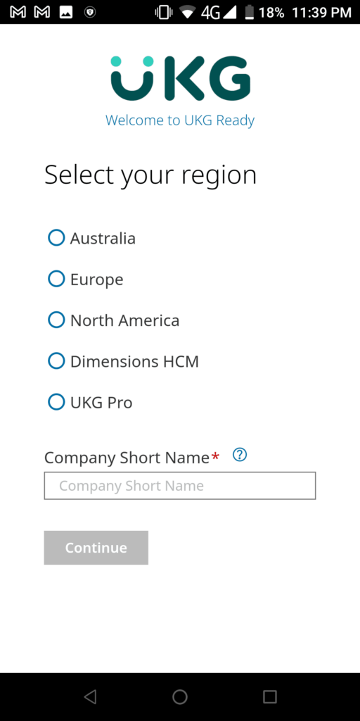 UKG Select region