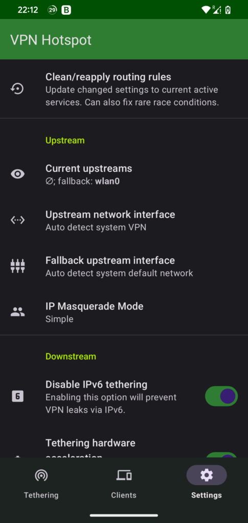 VPN Hotspot Configuraciones
