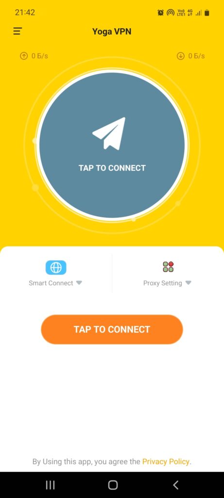 Yoga VPN Tap to connect