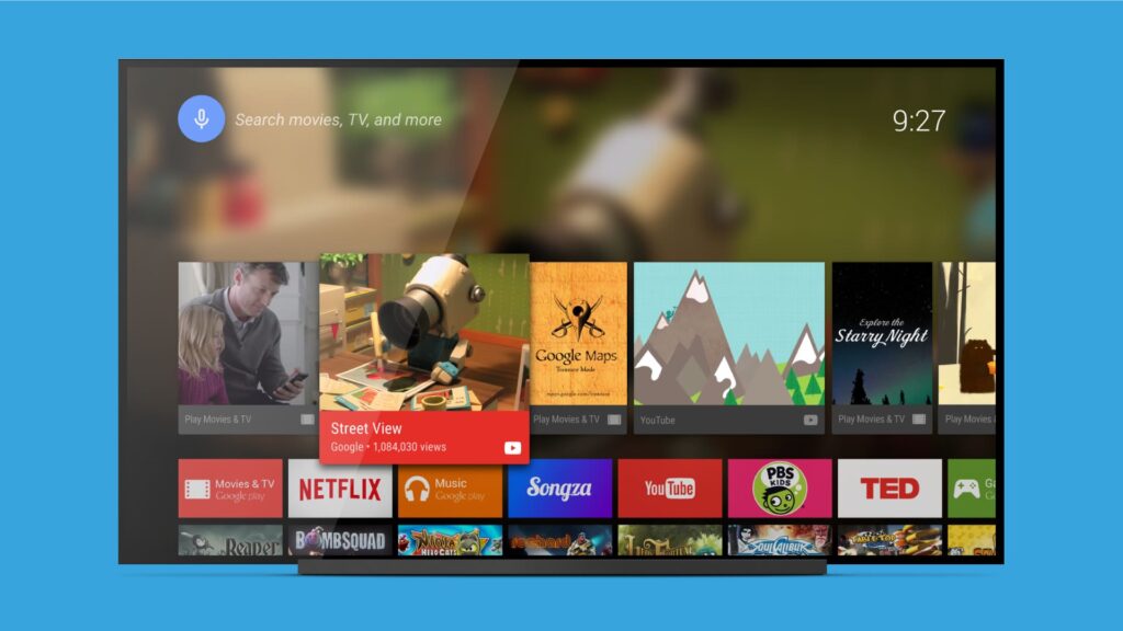 Android TV Launcher Main page