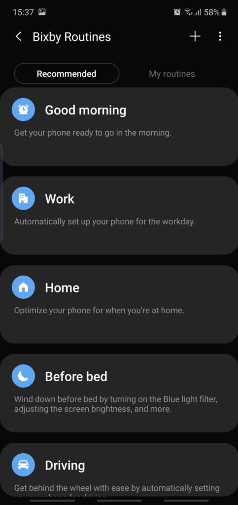 Bixby Routines Recommended