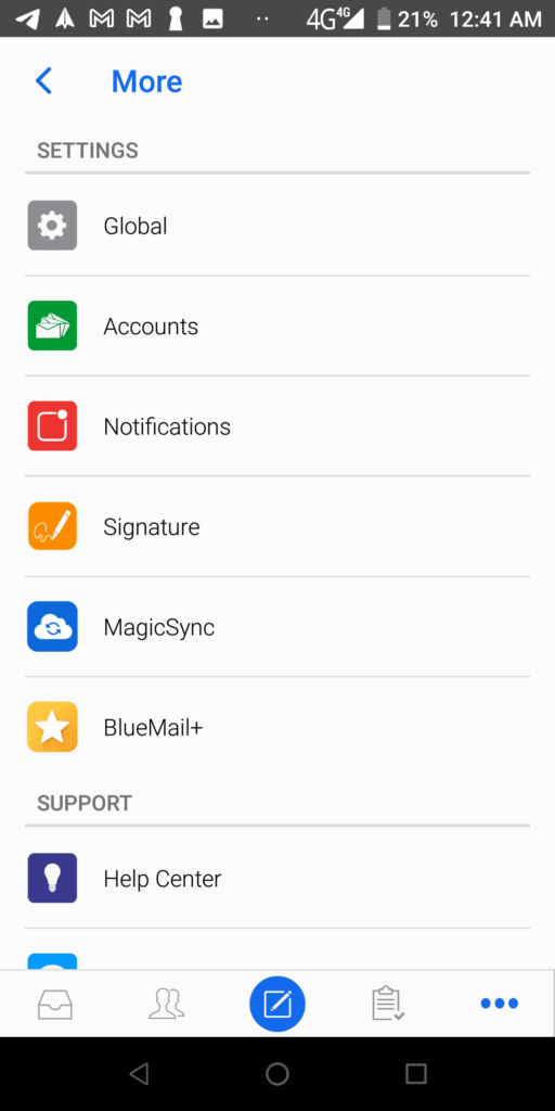 BlueMail More