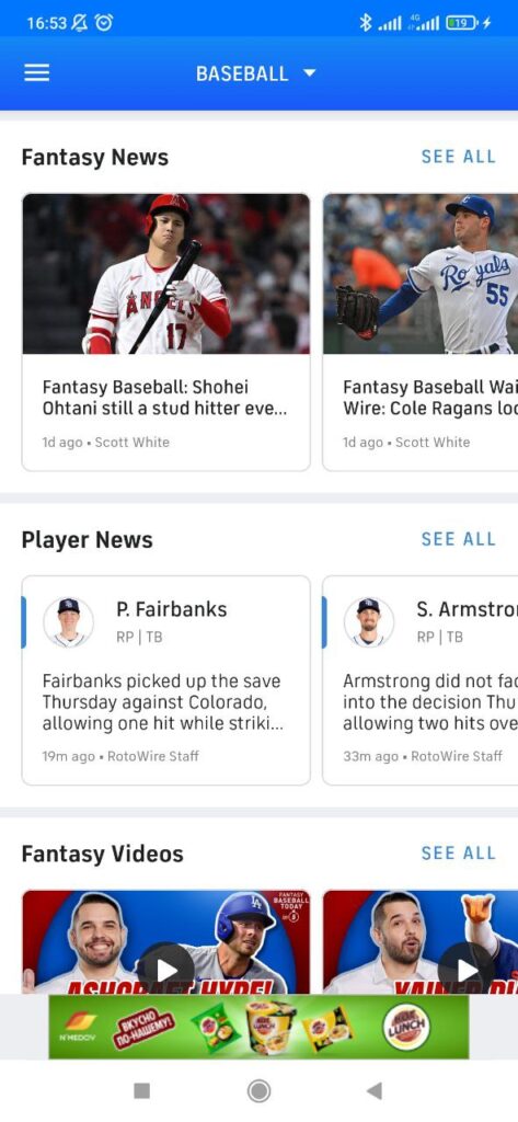 CBS Sports Fantasy Homepage