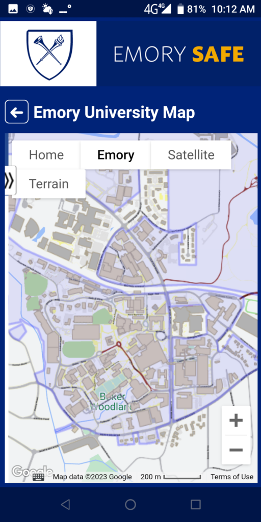Emory Safe Map