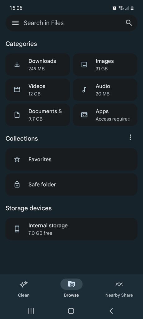 Google Files Browse
