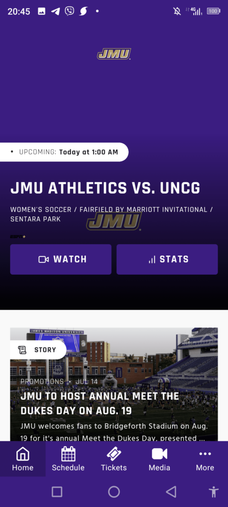 JMU Athletics Homepage