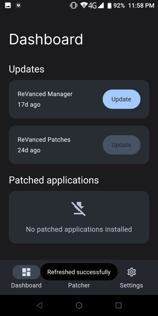 ReVanced Manager Dashboard