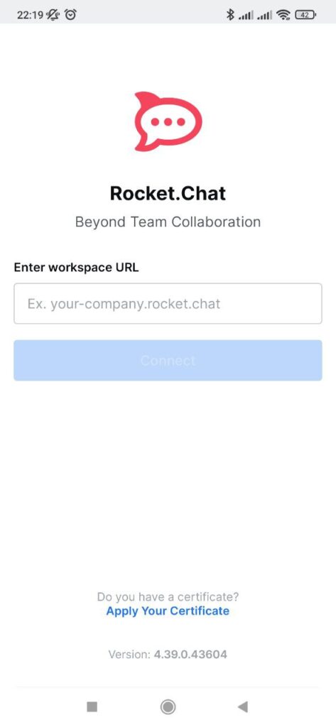 Rocket Chat Log in