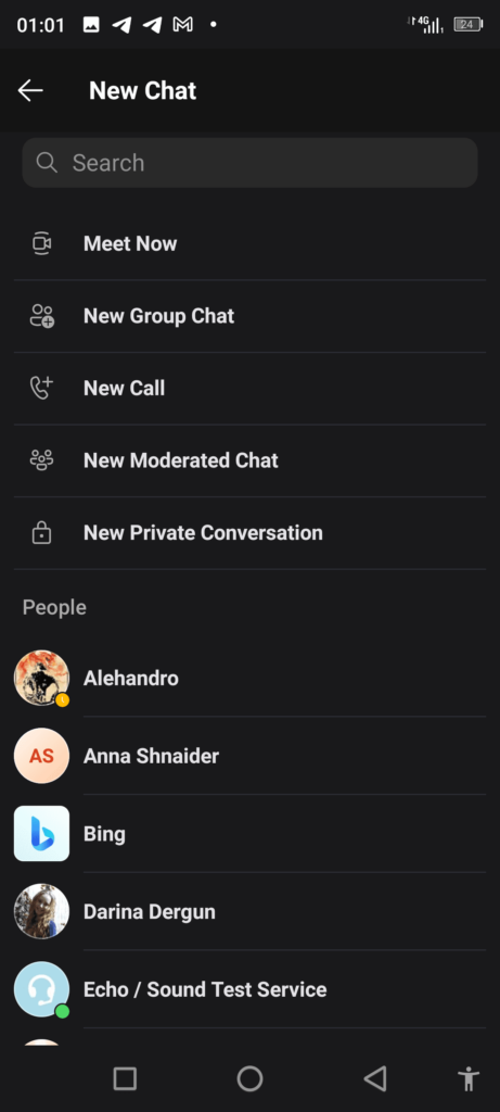 Skype New chat