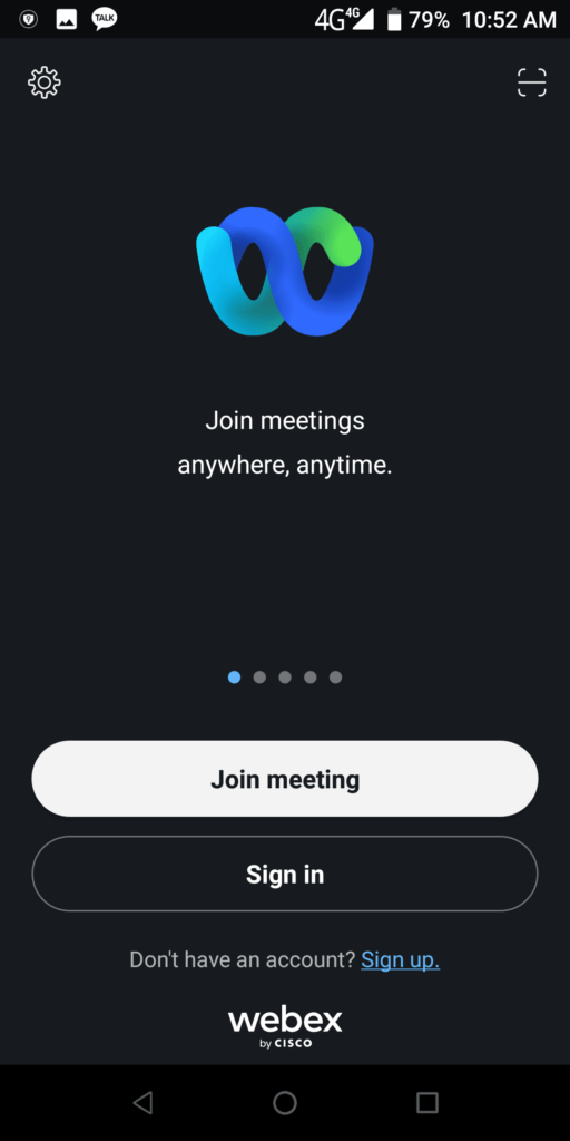 WebEx Meetings Sign in