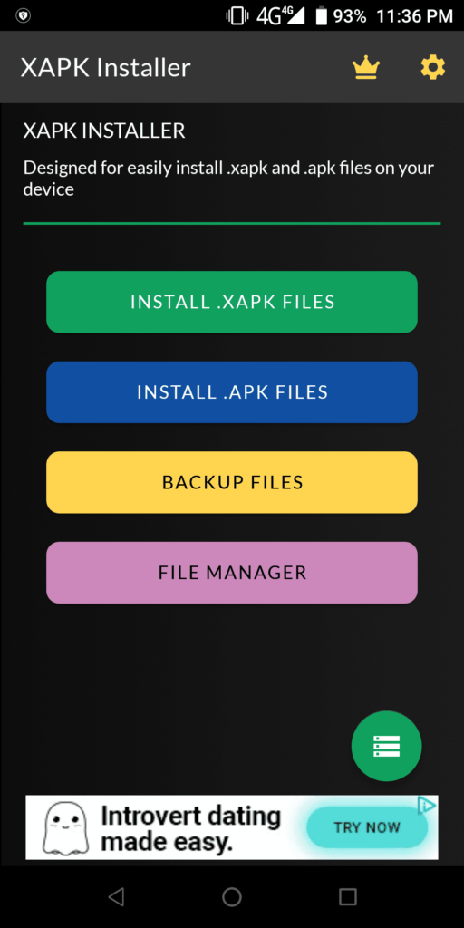 XAPK Installer Main page