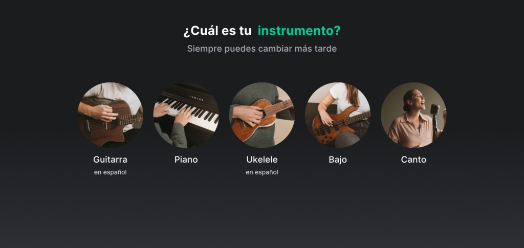 Yousician Instrumentos