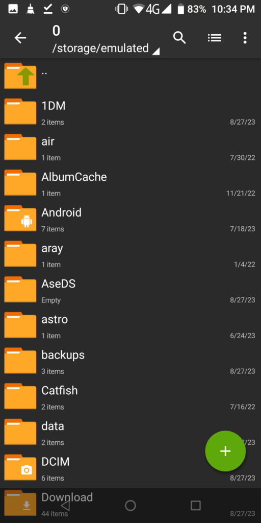 ZArchiver Folders