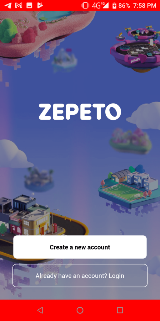 ZEPETO Create account