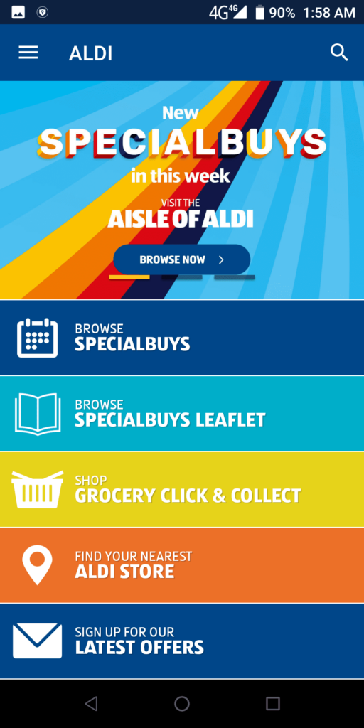 ALDI UK Main page