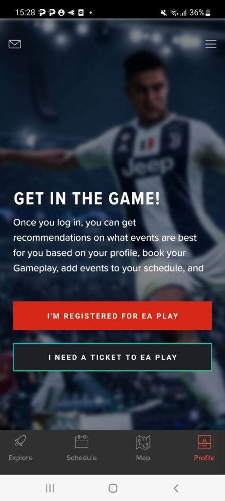 EA PLAY Homepage