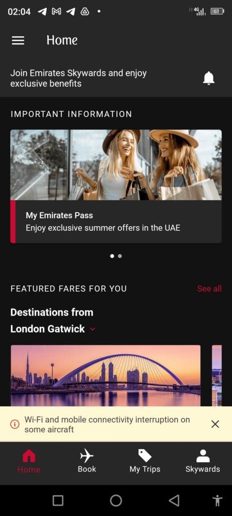 Emirates Homepage