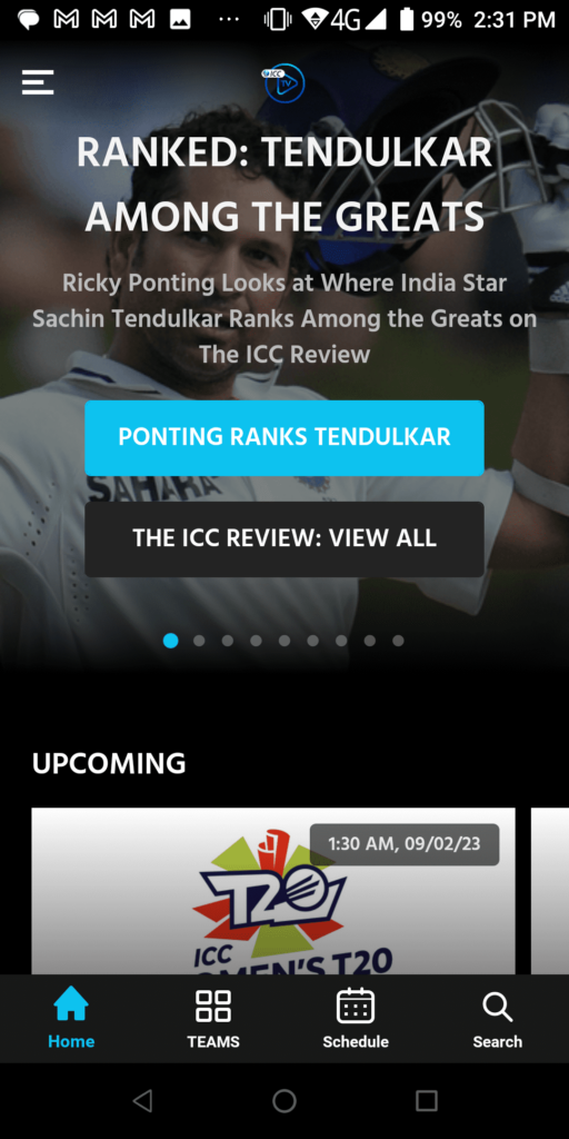ICC tv Homepage