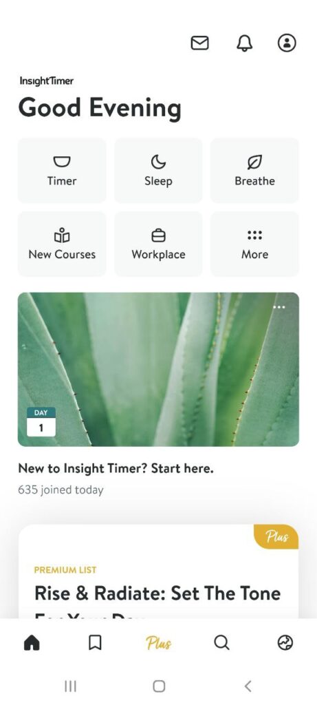 Insight Timer Homepage