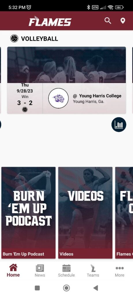 Lee University Flames Homepage