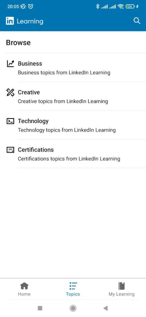 LinkedIn Learning Topics