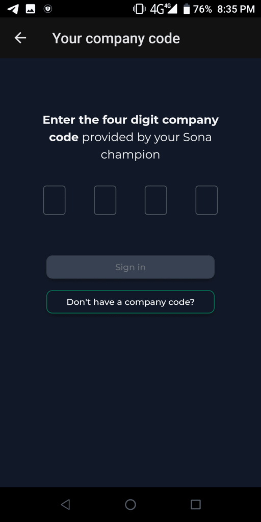 Sona Company code