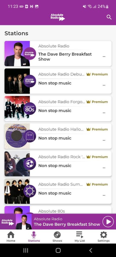 Absolute Radio Stations