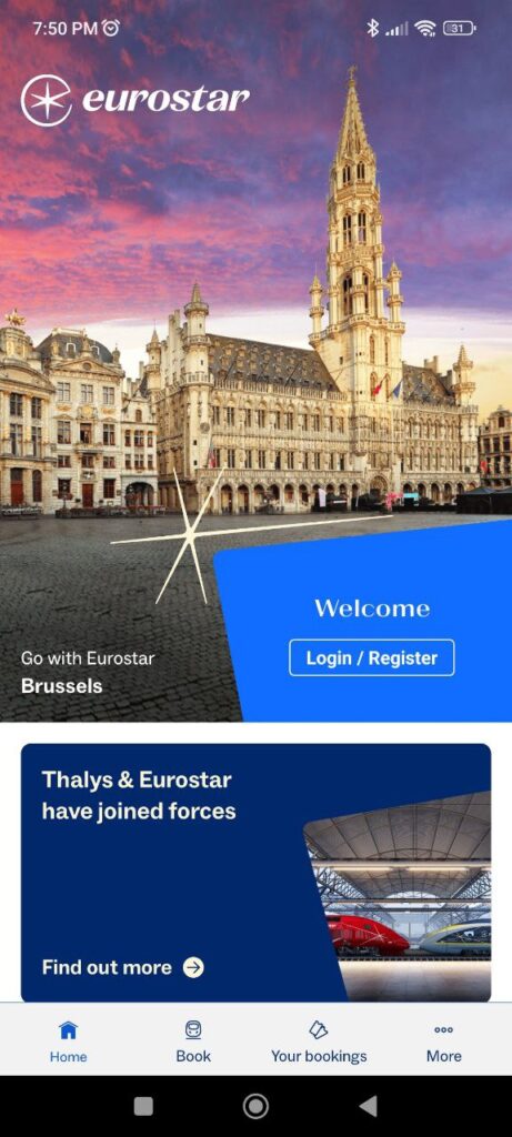 Eurostar Homepage
