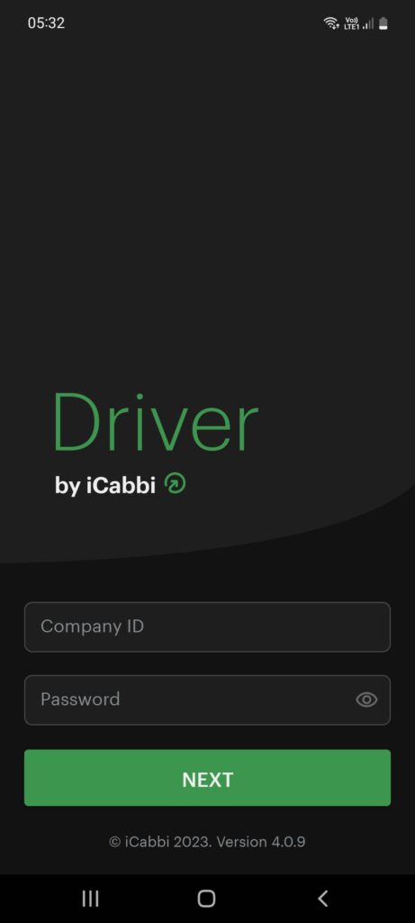 iCabbi Driver Log in