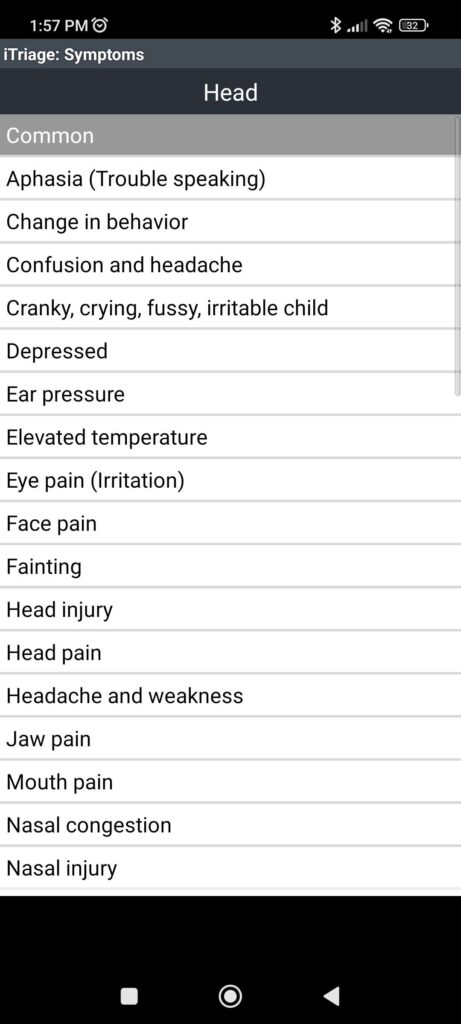iTriage Symptoms