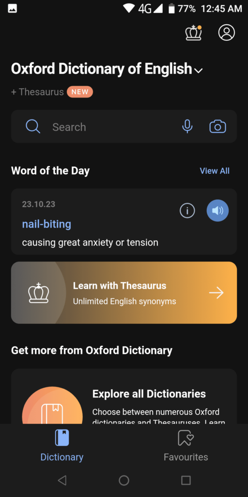 Oxford Dictionary Dictionary