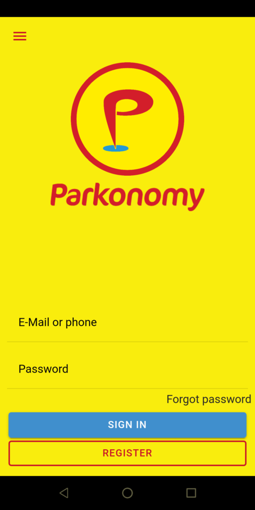 Parkonomy Sign in