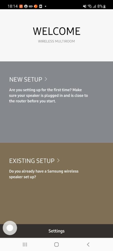 Samsung Multiroom Homepage
