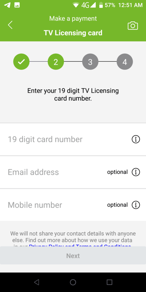 TVL Pay Card number