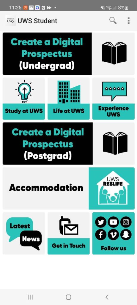 UWS Student Homepage