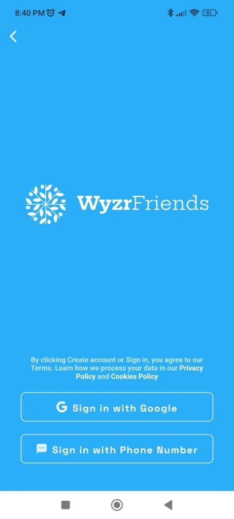 Wyzr Friends Login