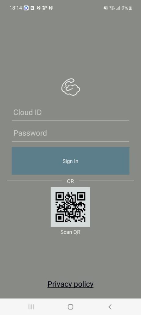 Cloud Softphone Sign in