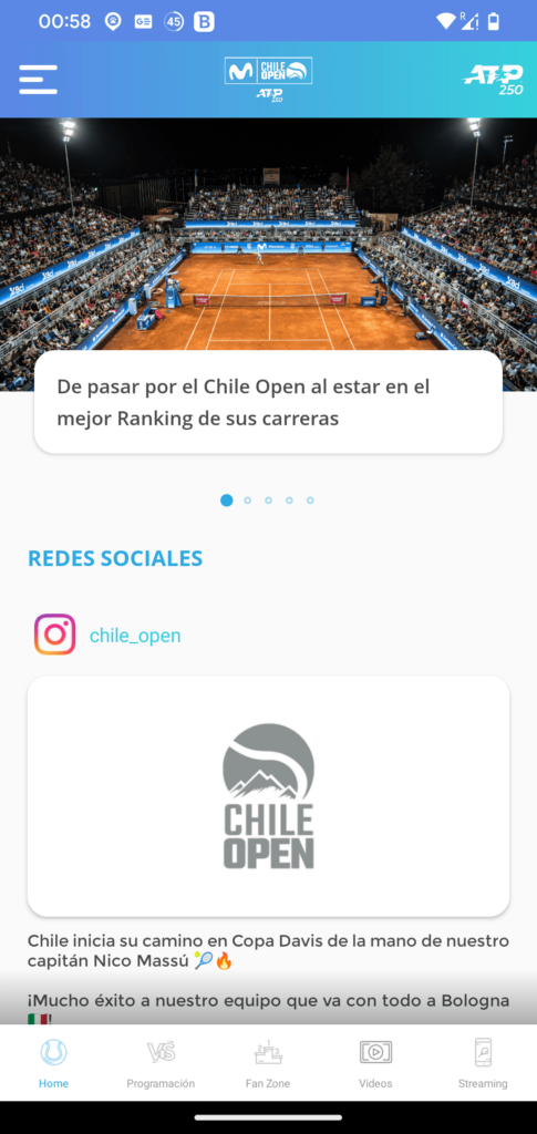 Chile Open Inicio