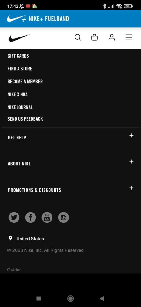 Nike FuelBand Main page