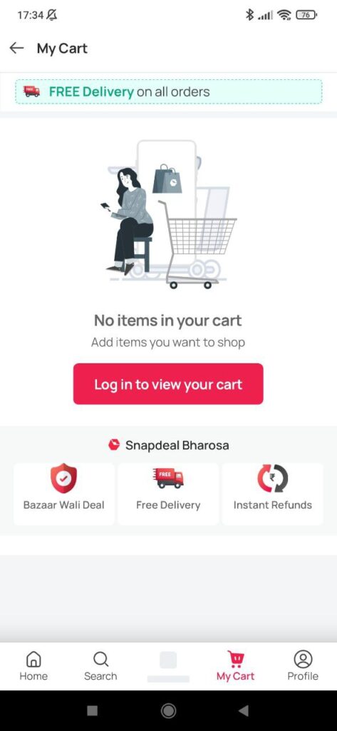 Snapdeal My cart