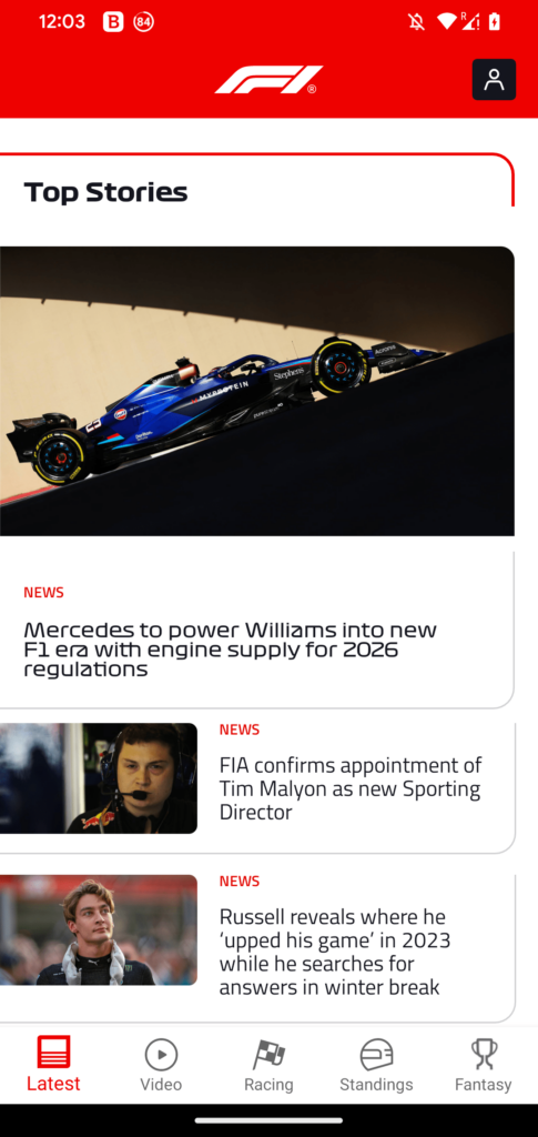 Oficial F1 App Las últimas noticias