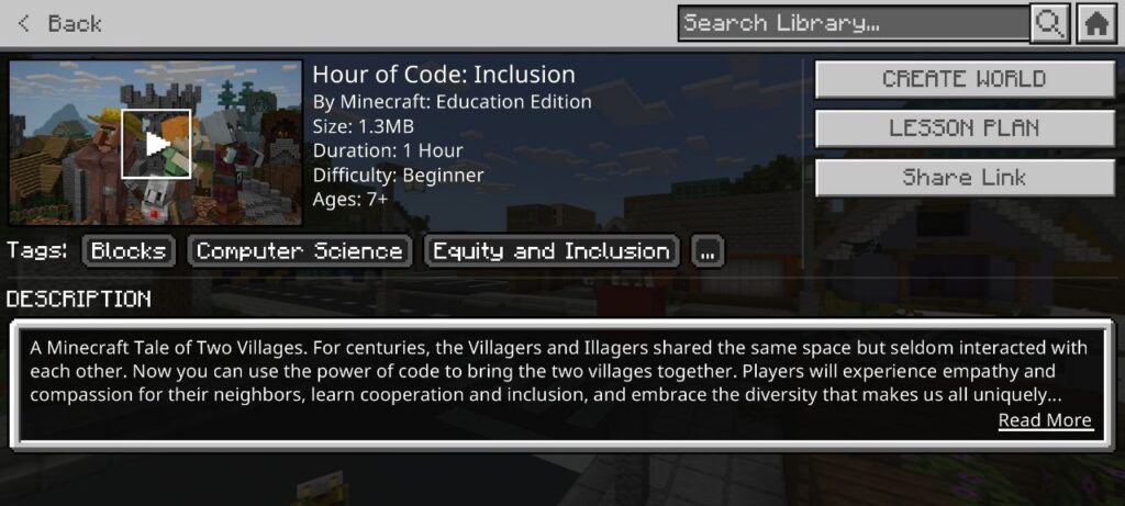 Minecraft Education Description