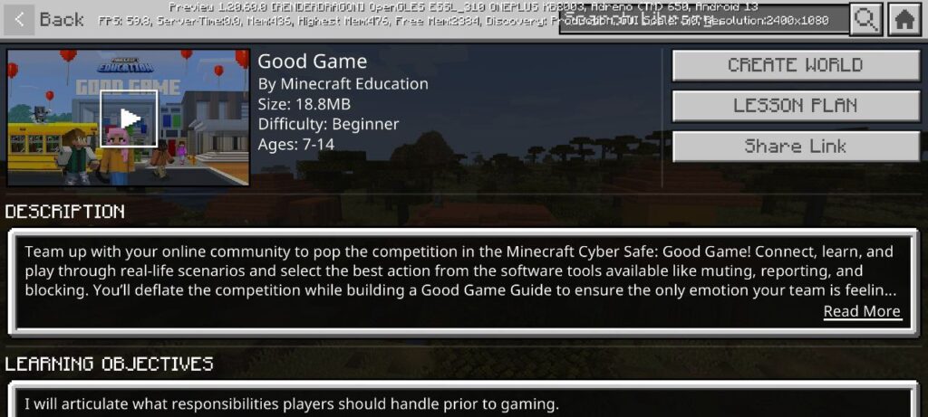 Minecraft Education Preview About