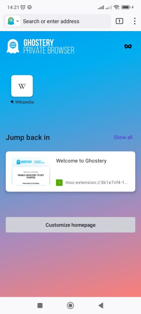 Ghostery Start