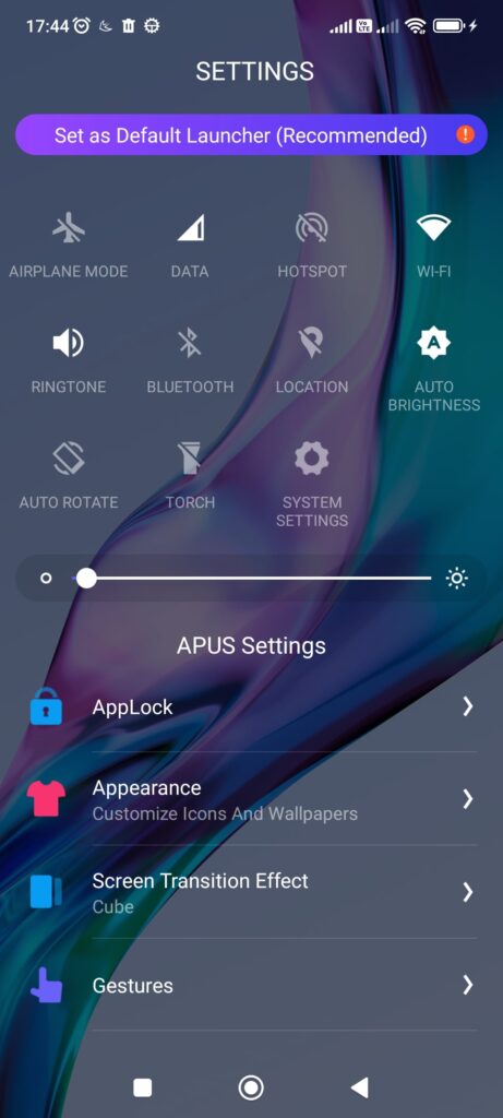 APUS Launcher Settings