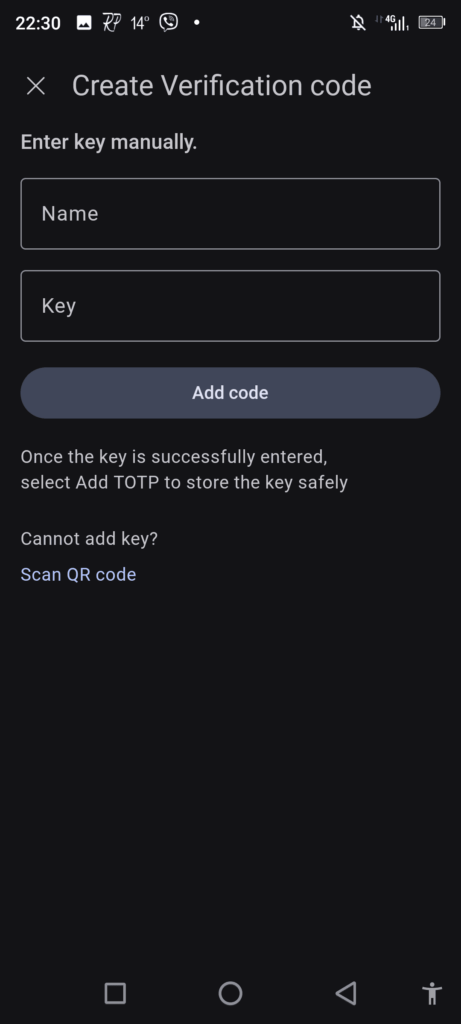 Bitwarden Authenticator Create code