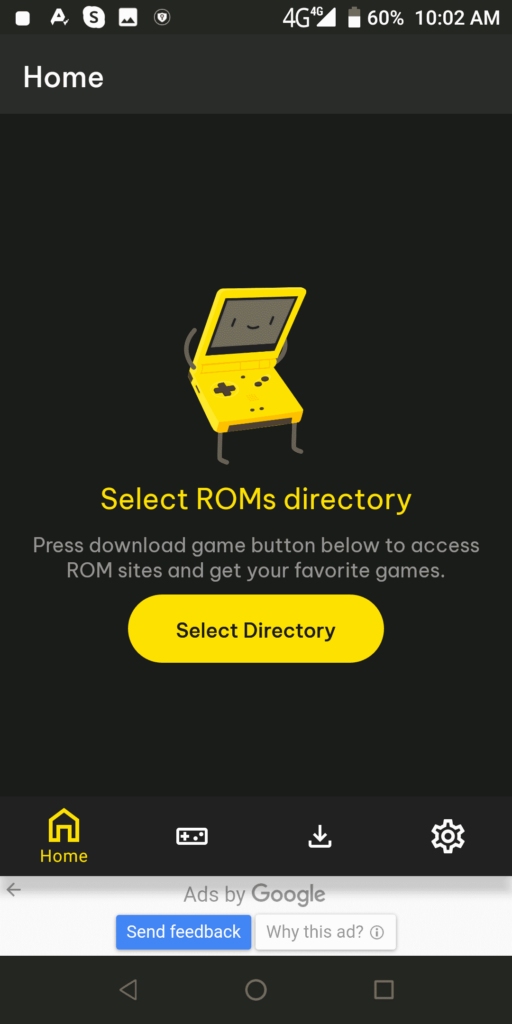 GBA Game Emulator Select directory