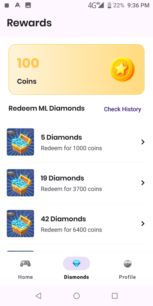 ML Diamonds Rewards