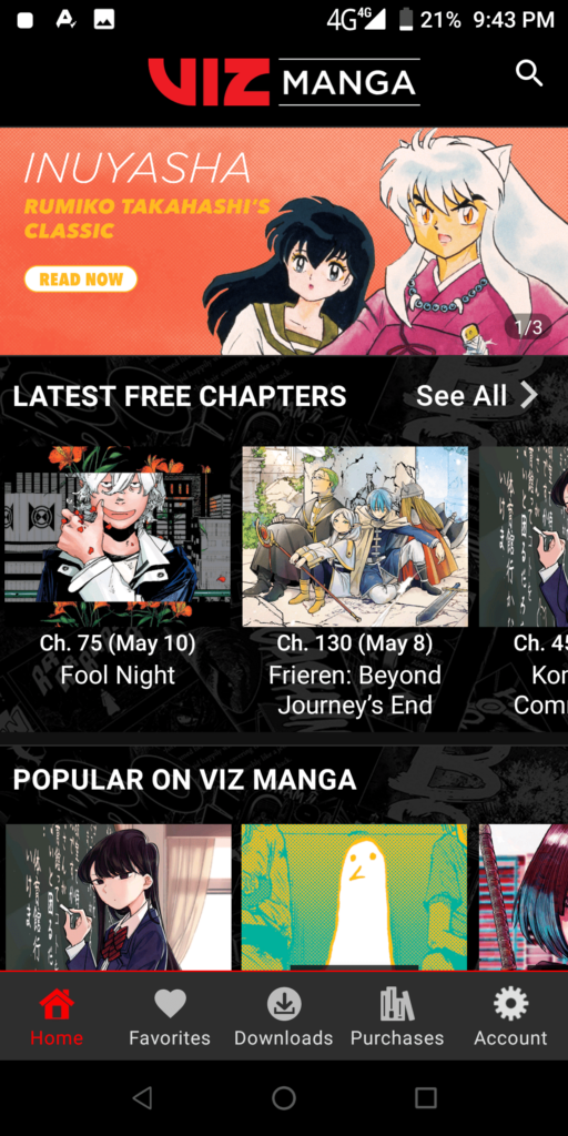 VIZ Manga Homepage